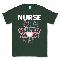 Sports Green nurse by day super mom by night Classic Tee - artisFamous