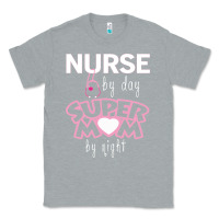 Heather Grey nurse by day super mom by night Classic Tee - artisFamous