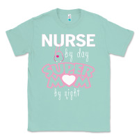 Seafoam nurse by day super mom by night Classic Tee - artisFamous