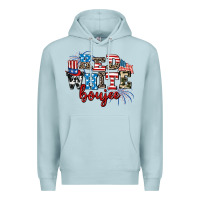 Blue Mist Red whıte boujee Premium Hoodie - AdoDesignShop