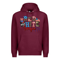 Burgundy Red whıte boujee Premium Hoodie - AdoDesignShop
