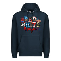 Navy Red whıte boujee Premium Hoodie - AdoDesignShop