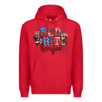 Red Red whıte boujee Premium Hoodie - AdoDesignShop