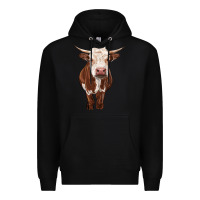 Black hereford cow Premium Hoodie - RanaPortraitStore