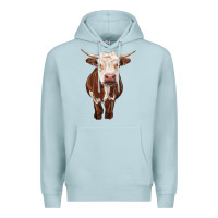 Blue Mist hereford cow Premium Hoodie - RanaPortraitStore