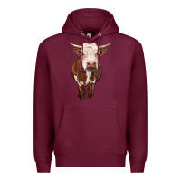 Burgundy hereford cow Premium Hoodie - RanaPortraitStore