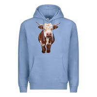 Colony Blue hereford cow Premium Hoodie - RanaPortraitStore