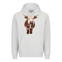 Dove Grey hereford cow Premium Hoodie - RanaPortraitStore
