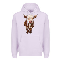 Lilac hereford cow Premium Hoodie - RanaPortraitStore