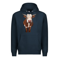 Navy hereford cow Premium Hoodie - RanaPortraitStore