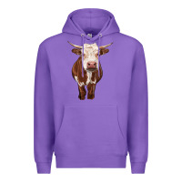 Purple hereford cow Premium Hoodie - RanaPortraitStore
