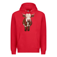 Red hereford cow Premium Hoodie - RanaPortraitStore
