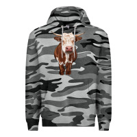 Slate Camo hereford cow Premium Hoodie - RanaPortraitStore