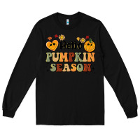 Black hello pumpkin season Long Sleeve Tee - BarkalooDesign