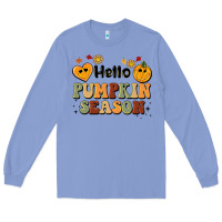 Colony Blue hello pumpkin season Long Sleeve Tee - BarkalooDesign