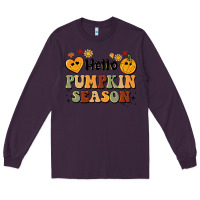Plum hello pumpkin season Long Sleeve Tee - BarkalooDesign
