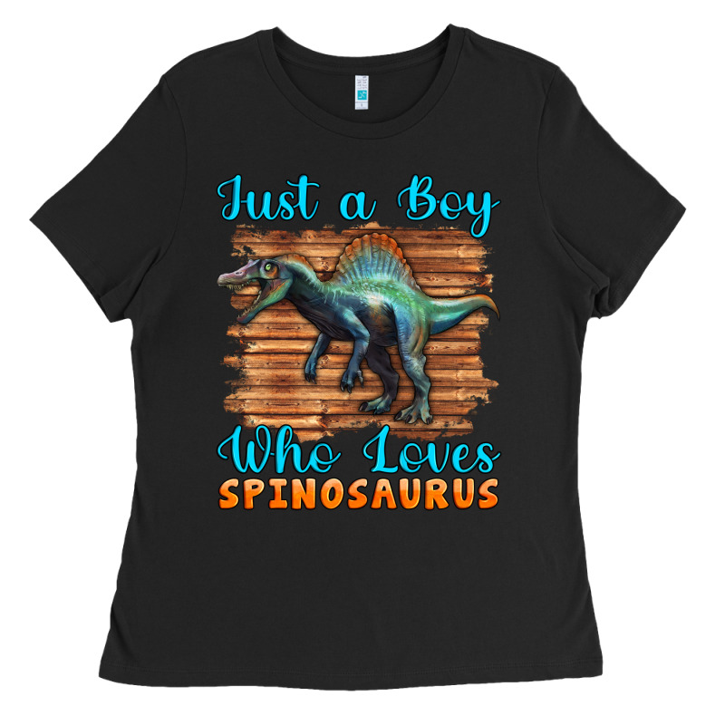 Just A Boy Who Loves Baby Spinosaurus Ladies Tee by Artiststas | Teevron