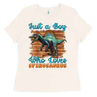 Bone just a boy who loves baby spinosaurus Ladies Tee - Artiststas