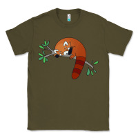 Army Green red panda sleeping Classic Tee - artisFamous