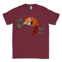 Burgundy red panda sleeping Classic Tee - artisFamous