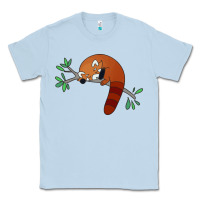 Dusty Blue red panda sleeping Classic Tee - artisFamous