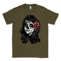 Army Green sugar skull lady Classic Tee - artisFamous