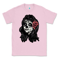 Bubblegum Pink sugar skull lady Classic Tee - artisFamous