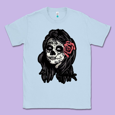Sugar Skull Lady Classic Tee Designed By Artisfamous