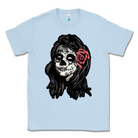 Dusty Blue sugar skull lady Classic Tee - artisFamous