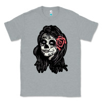 Heather Grey sugar skull lady Classic Tee - artisFamous