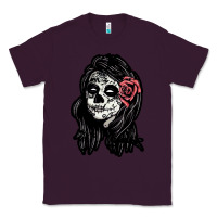 Plum sugar skull lady Classic Tee - artisFamous