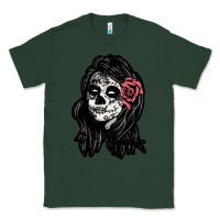 Sports Green sugar skull lady Classic Tee - artisFamous