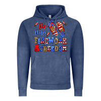 Vintage Denim flip flops fireworks and freedom Vintage Hoodie - AdoDesignShop