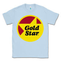 Dusty Blue Gold Star Chili Resto Classic Tee - artisFamous