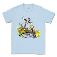 Dusty Blue calvin and hobbes bill watterson Classic Tee - artisFamous
