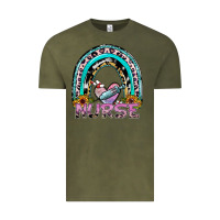 Vintage Olive nurse rainbow Vintage Tee - SublimationCraftShop