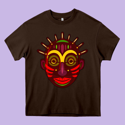 African Masks 2 Heavy Core Tee Designed By Bundleandbundleshop
