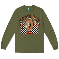 Army Green game day football Long Sleeve Tee - BarkalooDesign