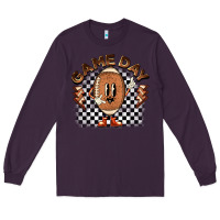 Plum game day football Long Sleeve Tee - BarkalooDesign