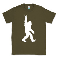 Army Green funny bigfoot rock and roll t shirt for sasquatch believers Classic Tee - artisFamous