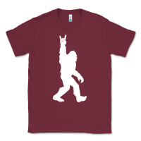 Burgundy funny bigfoot rock and roll t shirt for sasquatch believers Classic Tee - artisFamous