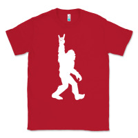 Red funny bigfoot rock and roll t shirt for sasquatch believers Classic Tee - artisFamous
