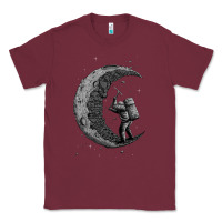 Burgundy digging the moon Classic Tee - artisFamous
