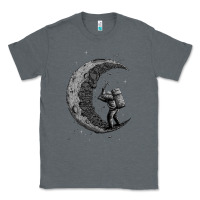 Charcoal Heather digging the moon Classic Tee - artisFamous