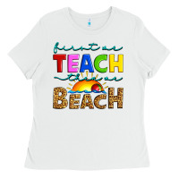 White first we teach then we beach Ladies Tee - Artiststas