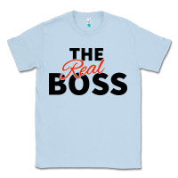 Dusty Blue the real boss matching couple Classic Tee - artisFamous