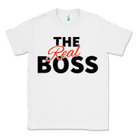 White the real boss matching couple Classic Tee - artisFamous