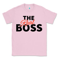 Bubblegum Pink the real boss matching couple Classic Tee - artisFamous