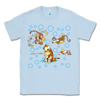 Dusty Blue calvin and hobbes Classic Tee - artisFamous