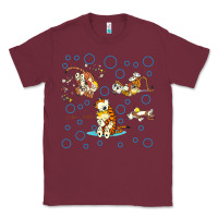 Burgundy calvin and hobbes Classic Tee - artisFamous